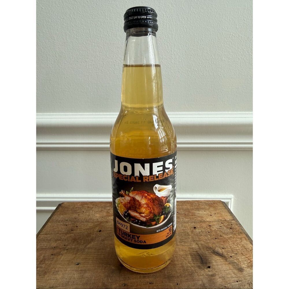 Jones Soda Thanksgiving Turkey and Gravy 12oz Glass Bottle Sealed Collectible